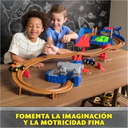 Monster Jam - Pista SUPERCHANGE Speedway + 2 Monster Truck DE Metal: MEGALODÓN Y EL Toro Loco A Escala 1:64 edad +3 años