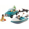 PLAYMOBIL 71589 Mini-Pickup Surfer y lancha motora con figuras y accesorios edad +3 años