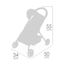 Silla de paseo carrito para Muñeca 4 Ruedas edad +3 años Decuevas