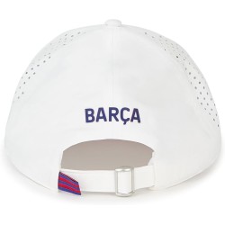 Gorra Fútbol Club Barcelona White Junior producto oficial escudo bordado ajustable