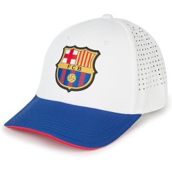 Gorra Fútbol Club Barcelona White producto oficial escudo bordado ajustable
