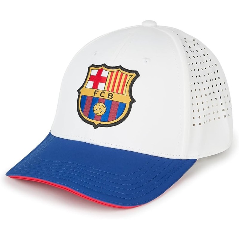 Gorra Fútbol Club Barcelona White producto oficial escudo bordado ajustable