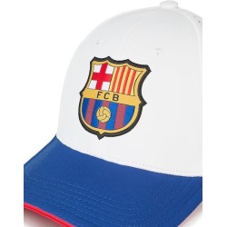 Gorra Fútbol Club Barcelona White producto oficial escudo bordado ajustable