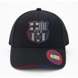 Gorra Fútbol Club Barcelona eblack escudo reflectante con la luz por la noche producto oficial ajustable