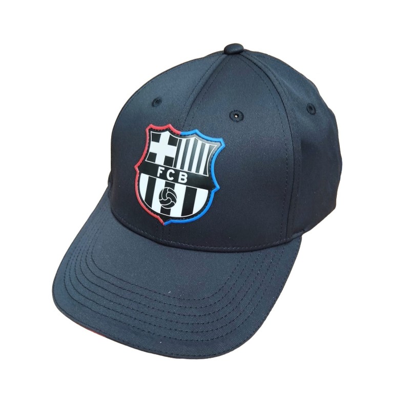 Gorra Fútbol Club Barcelona eblack escudo reflectante con la luz por la noche producto oficial ajustable