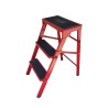 Taburete de acero con 3 peldaños anchos 10cm antideslizantes resistente hasta 150hg plegable altura 65cm