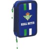 Plumier colegio Real Betis Balompiés dos pisos con 28 piezas colores, rotuladores, etc producto oficial tamaño 20x13x