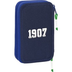 Plumier Real Betis Balompiés dos pisos con 28 piezas producto oficial tamaño 20x13x5cm