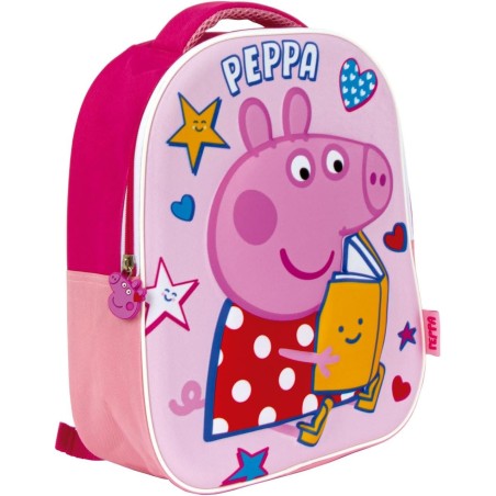 Mochila Peppa Pig diseño de Peppa en relieve 3D Tamaño 26x32x10cm