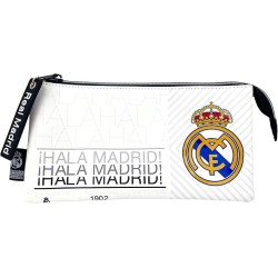 Real Madrid, Estuche, Portatodo Triple compartimento, producto oficial longitud 22cm