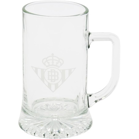 Real Betis Balompié, Jarra de Cerveza, Vidrio, Capacidad 500 ml, Transparente producto oficial