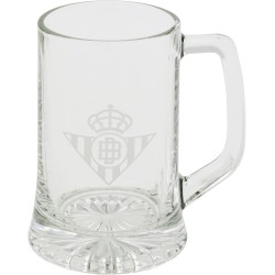 Real Betis Balompié, Jarra de Cerveza, Vidrio, Capacidad 280ml, Transparente producto oficial