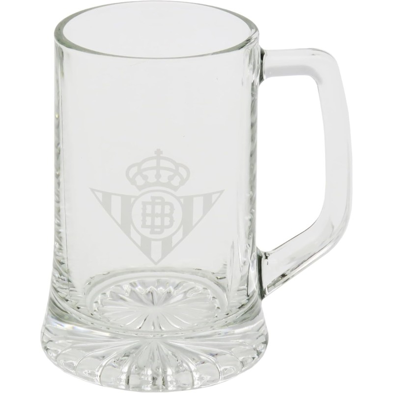 Real Betis Balompié, Jarra de Cerveza, Vidrio, Capacidad 280ml, Transparente producto oficial