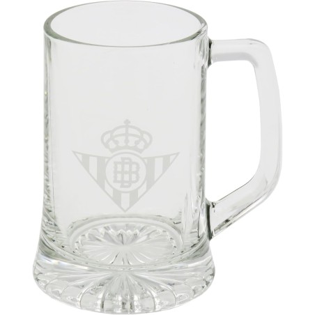 Real Betis Balompié, Jarra de Cerveza, Vidrio, Capacidad 280ml, Transparente producto oficial