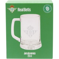 Real Betis Balompié, Jarra de Cerveza, Vidrio, Capacidad 500 ml, Transparente producto oficial