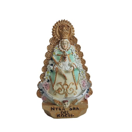 Figura Virgen Nuestra Señora del Rocío tamaño 10 cm material resina de plástico o similar