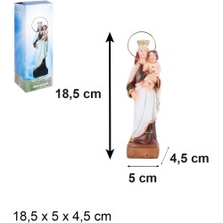 Figura Virgen del Carmen tamaño 18 cm material resina de plástico o similar