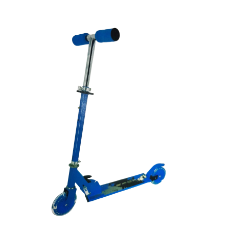 Patinete Azul dos ruedas juguetes plegable edad aproximada 5-14 años tubo ajustablefreno de metal con guardabarros 80x66x10cm