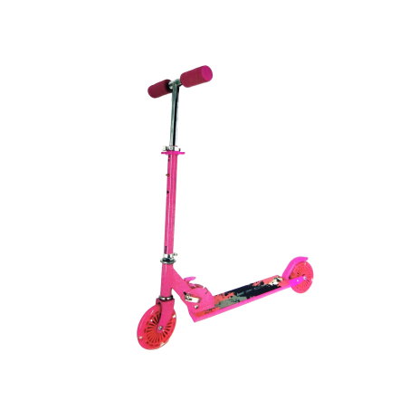 Patinete Rosa dos ruedas juguetes plegable edad aproximada 5-14 años tubo ajustablefreno de metal con guardabarros 80x
