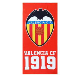 Toalla Valencia Club de Fútbol fondo naranja tamaño 90x180cm fondo naranja producto oficial
