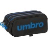 Safta Umbro Jet Black - Portatodo Triple Big, Estuche Infantil para el colégio tamaño 21.5x8x10 cm tres compartimentos grandes
