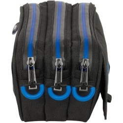 Safta Umbro Jet Black - Portatodo Triple Big, Estuche Infantil para el colegio tamaño 21.5x8x10 cm tres compartimentos grandes