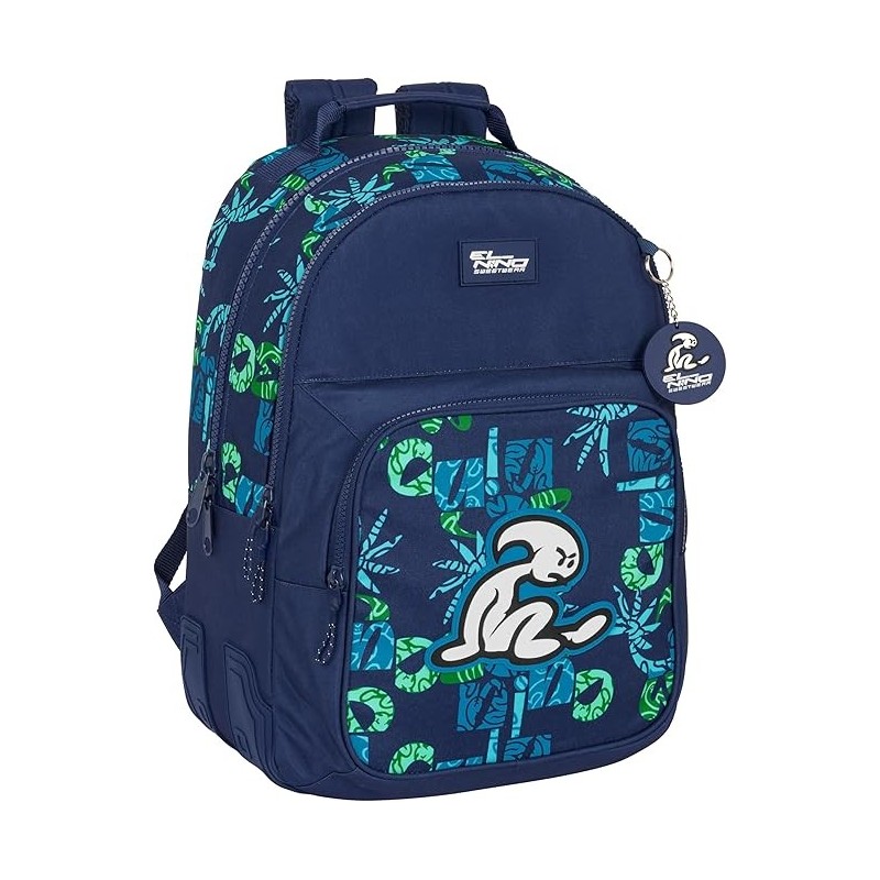 EL NIÑO GLASSY - Mochila Escolar grande, tamaño 32x15x42 cm adaptable a carro esquinas reforzadas producto oficial