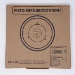 Plato cristal para microondas 27 centímetros Plato Microondas Universal con 3 fijadores