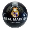 Balón Real Madrid negro franja blanca grande producto oficial talla 5 tamaño similar al reglamentario de fútbol 11