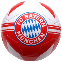 Balón Fútbol Club Bayern Munich blanco y rojo producto oficial talla 5 tamaño similar al reglamentario de fútbol 11