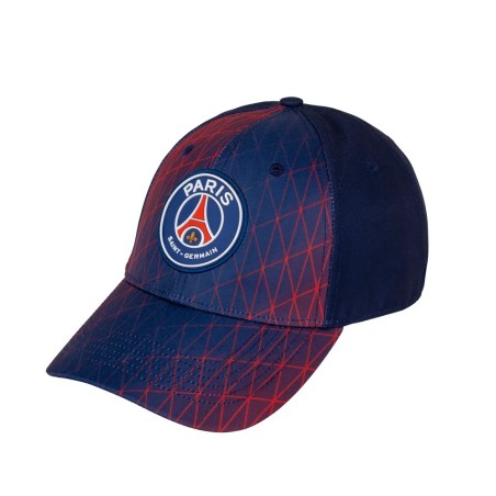 Gorra PSG Paris Saint-Germain adulto azul lineas rojas escudo plástificado a color ajustable producto oficial