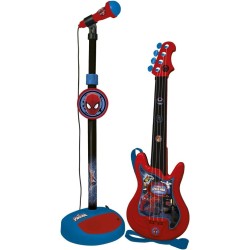Guitarra Siderman de 4 cuerdas con altavoz y micrófono regulable desde 50 a 85cm funciona con pilas edad +3 años