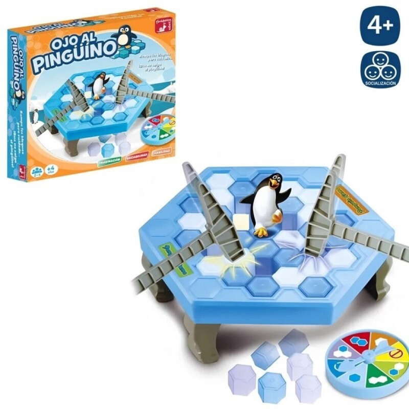 Juego de mesa Ojo al Pingüíno, rompe los bloques pero con cuidado que no caiga de 2 a 4 jugadores edad +4 años