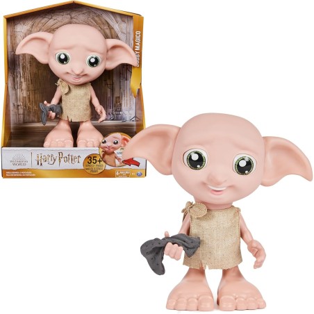 Wizarding World - Muñeco interactivo Dobby Elfo Harry Potter de 21,6 cm más de 30 sonidos y frases edad + 6 años