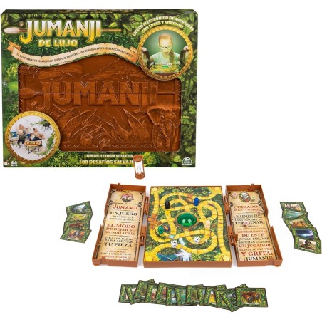 SPIN MASTER GAMES - JUMANJI DELUXE Juego de Mesa Electrónico con Luces y Sonidos, para 2-4 Jugadores