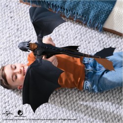 Dreamworks Dragons - Figura Dragón Desdentao Electrónico con Ataque de Plasma de Cómo Entrenar a tu Dragón, Alas de 63 cm, Luces