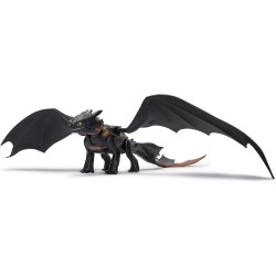 Dreamworks Dragons - Figura Dragón Desdentao Electrónico con Ataque de Plasma de Cómo Entrenar a tu Dragón, Alas de 63 cm, Luces