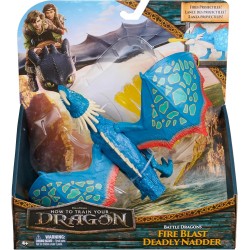 Dreamworks Dragons - Figura articulada Dragón Nader Mortífero de Batalla de Cómo Entrenar a tu Dragón Lanza Proyectiles, 25cm ed