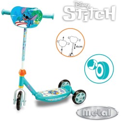 Patinete 3 Ruedas Stitch, Estructura metálica, Manillar Ajustable, reposapiés Antideslizante, +3 años, MAX 20 kg