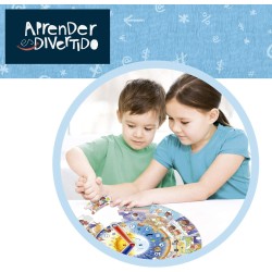 Juego para aprender las horas de Educa Contenido: reloj de cartón, 64 piezas e instrucciones. Edad 5-7 años