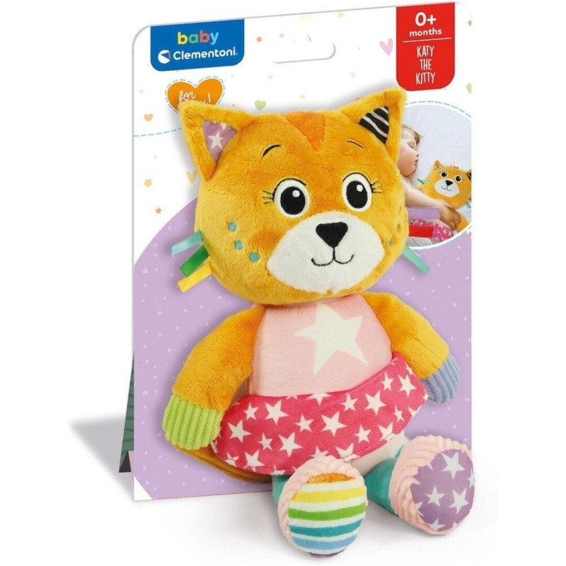 Clementoni Baby - Katy la Gatita - Peluche gatita Blandito Supersuave Recièn Nacidos Juguete Bebé 0-36 Meses