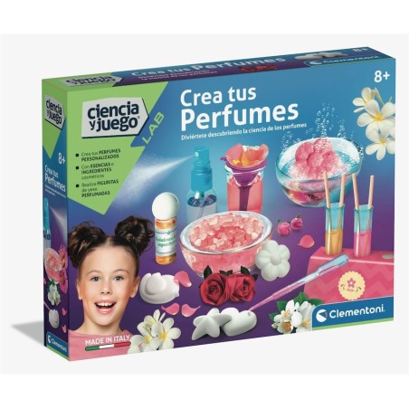 Juego crea tus perfumes  ¡Un laboratorio científico para realizar increíbles creaciones de perfumes! edad +8 Clementoni
