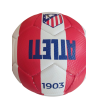Balón Atlético de Madrid grande talla 5 rayas rojas y blancas escudo clásico producto oficial tamaño similar al reglamentario