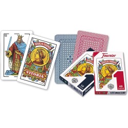 Baraja Española naipe Heraclio Fournier 40 cartas color aleatorio con estuche de cartón