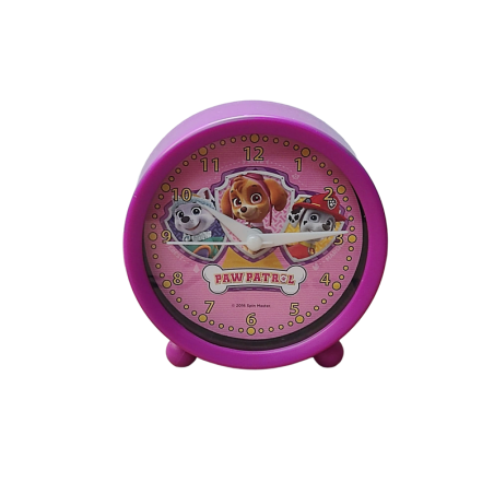 Despertador Analógico Paw Patrol Niña Violeta Skye Everest Marshall tamaño 9cm de diámetro