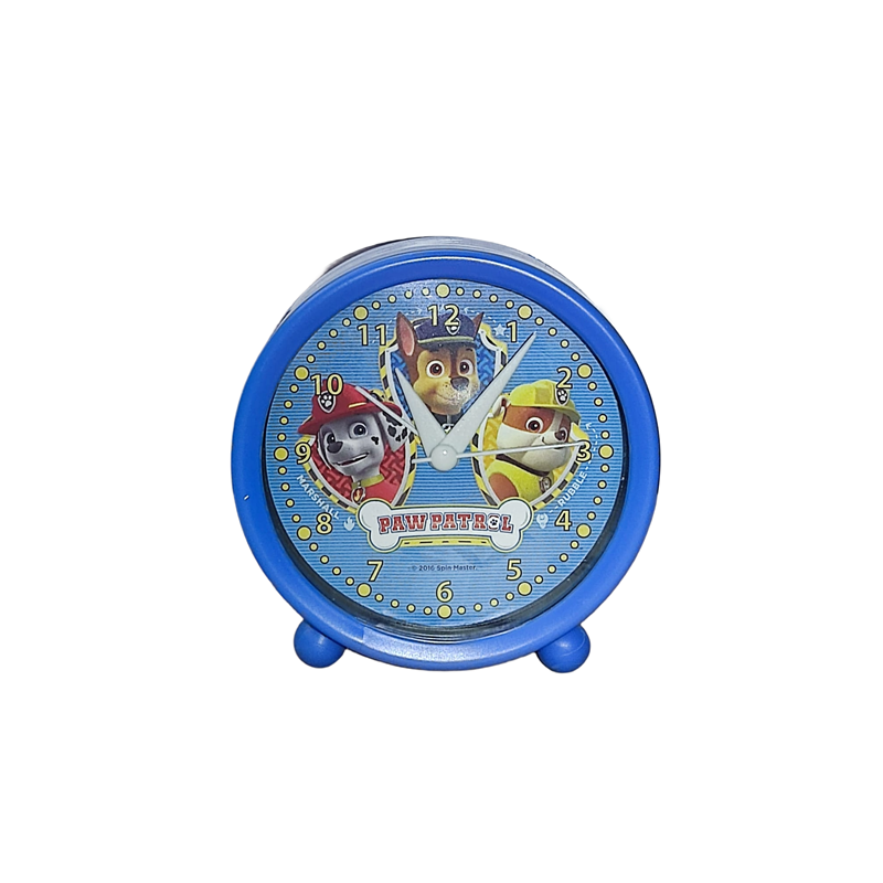 Despertador Analógico Paw Patrol Azul Chase Marshall Rubble 9cm diámetro edad +3 años