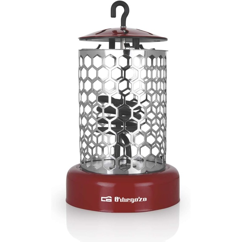 Brasero eléctrico Lorito Orbegozo LO7000 400w para mesa camilla, 2 niveles de potencia rejilla seguridad y gancho