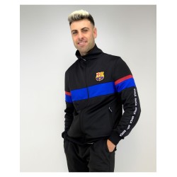 Chándal Fútbol Club Barcelona BLACK producto oficial tallas adulto escudo bordado, composición 100% Poliéster
