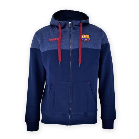 Sudadera con capcha y cremellera Fútbol Club Barcelona Navy tallas para adulto producto oficial 65% Algodón - 35% Poliéster