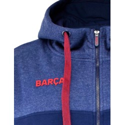 Sudadera con capucha y cremellera Fútbol Club Barcelona Navy tallas para adulto producto oficial 65% Algodón - 35% Poliéster